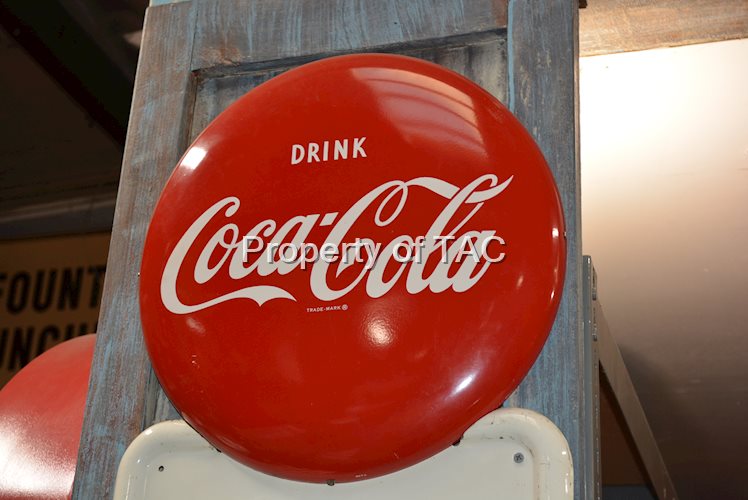 Drink Coca-Cola Button Metal Sign