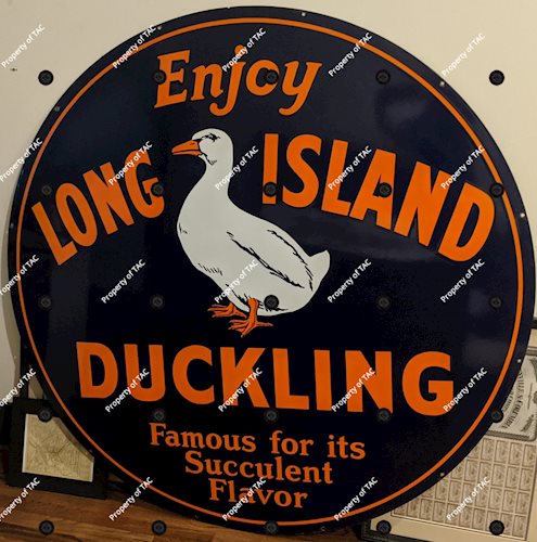 Enjoy Long Island Duckling Famous For Its Succulent Flavor DSP Double Sided Porcelain Sign