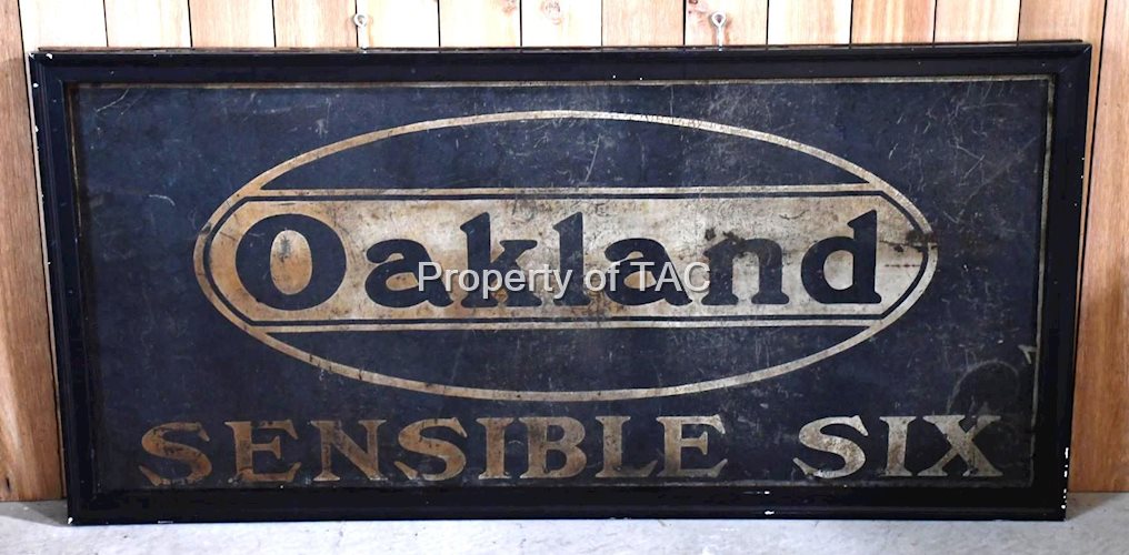 Oakland Sensible Six Metal Smaltz Painted Sign