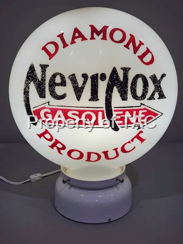 Diamond NevrNox Gasolene Product OPE Milk Glass Globe