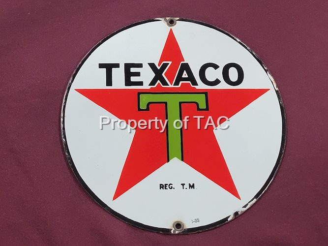Texaco (black-T) Star Logo Porcelain Lubster Sign