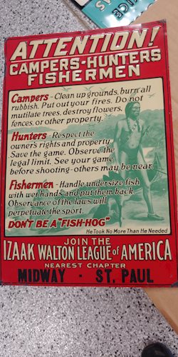 Attention! Campers-Hunters Fishermen Metal Sign