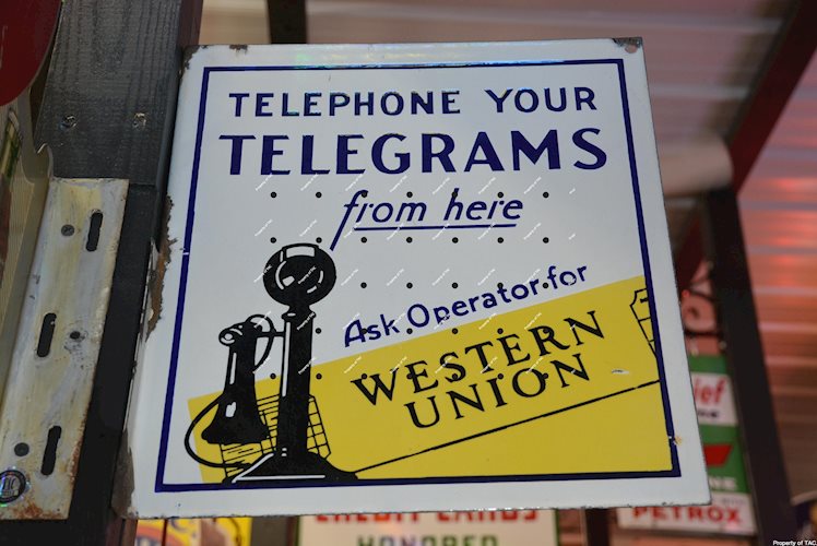 Western Union, Telephone you telegrams from here sign