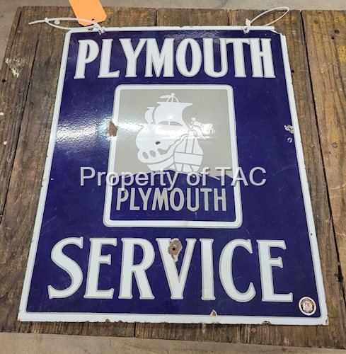 Plymouth Service w/ Ship Logo Porcelain Sign