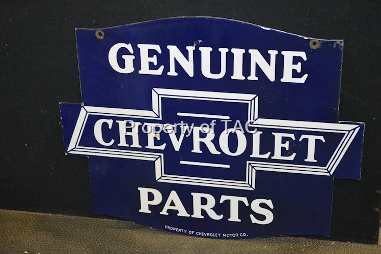 Genuine Chevrolet Parts Porcelain Sign