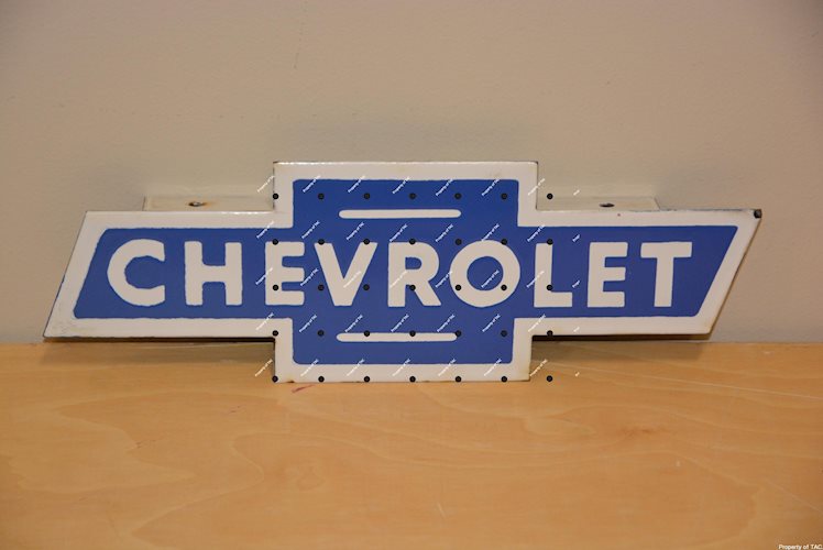 Chevrolet in bowtie (for Ok neon) porcelain sign