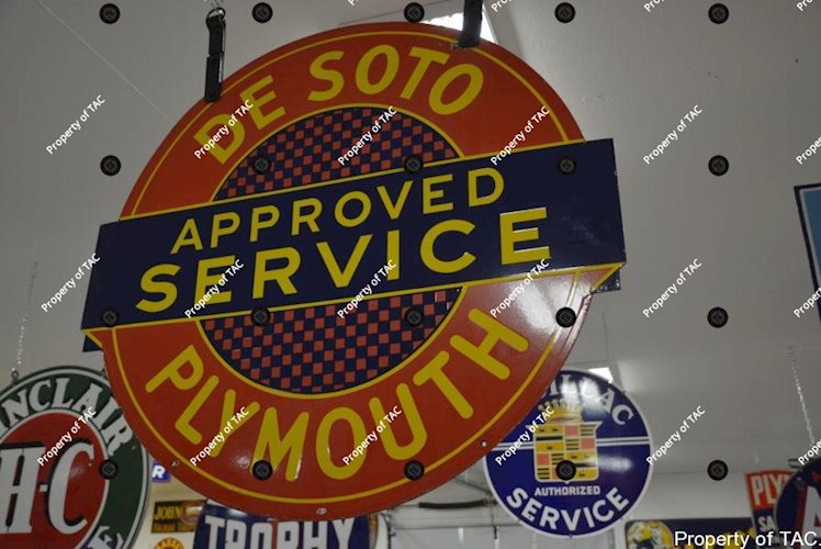 De Soto Plymouth Approved Service sign