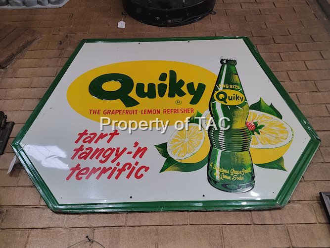 Quiky "The Grapefruit-Lemon Refresher" w/Bottle Metal Sign