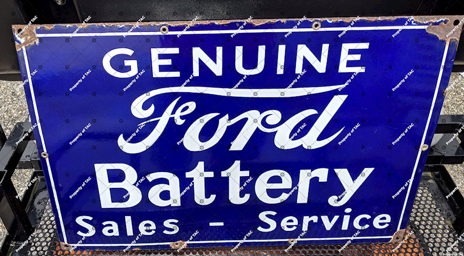 Genuine Ford Battery Sales Service SSP Single Sided Porcelain Sign