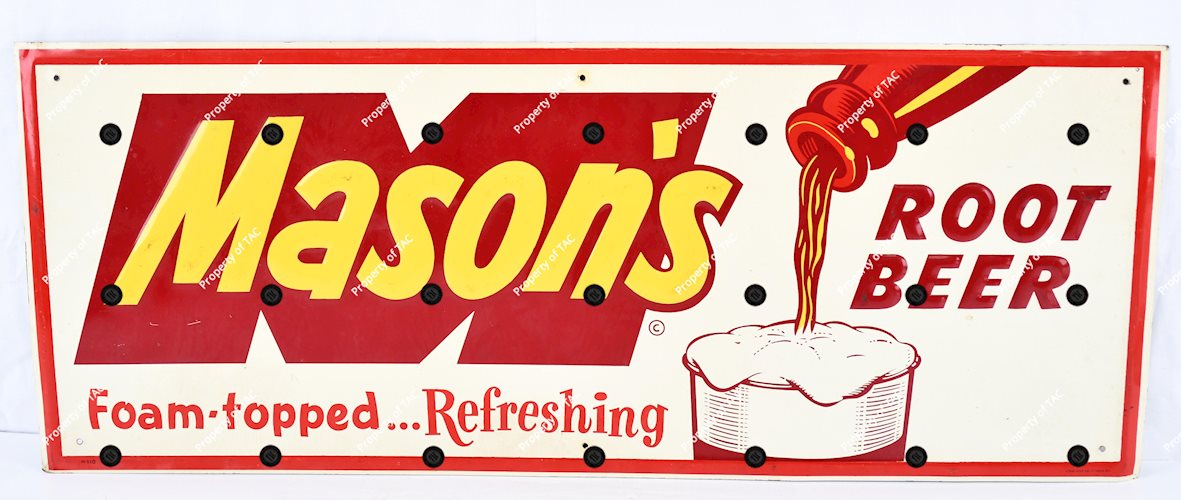 Mason Root Beer Foam-Topped" Metal Sign"