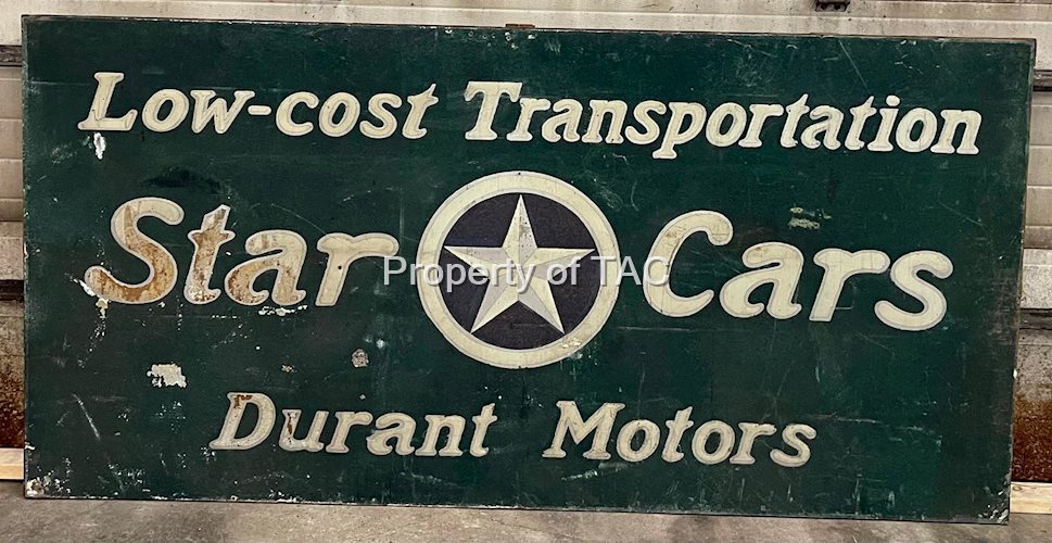Star Cars w/Logo Durant Motors Smaltz Painted Metal Sign (large)