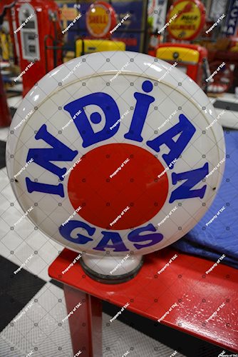 Indian Gas w/red dot logo 13.5 single globe lens"