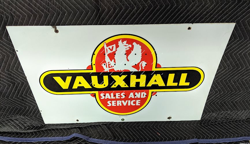 Vauxhall Sales and Service DSP Double Sided Porcelain Sign
