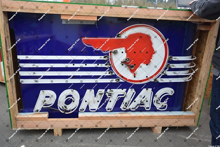 Pontiac w/full feather & strips logo neon sign