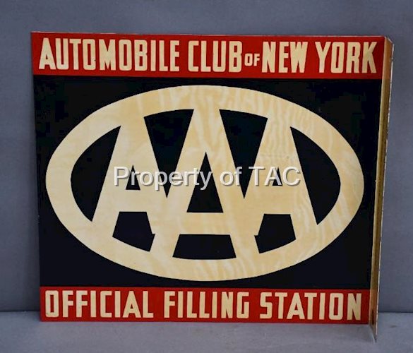 AAA Auto Club of New York Official Filling Station Metal Flange Sign