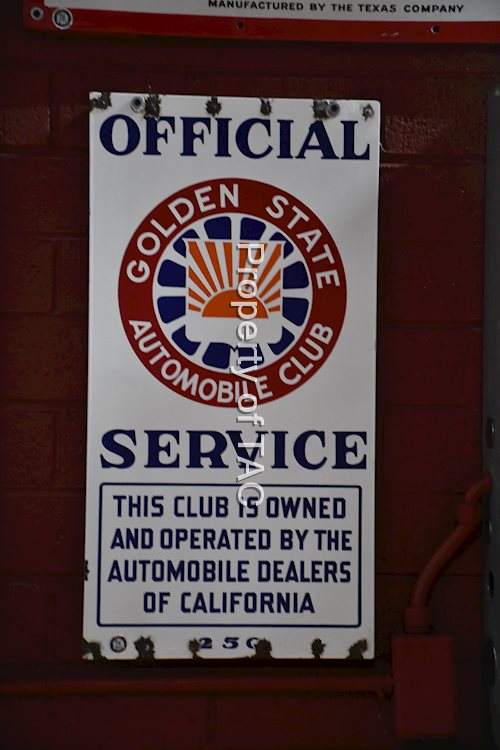 Official Service Golden State Automobile Club Porcelain Sign