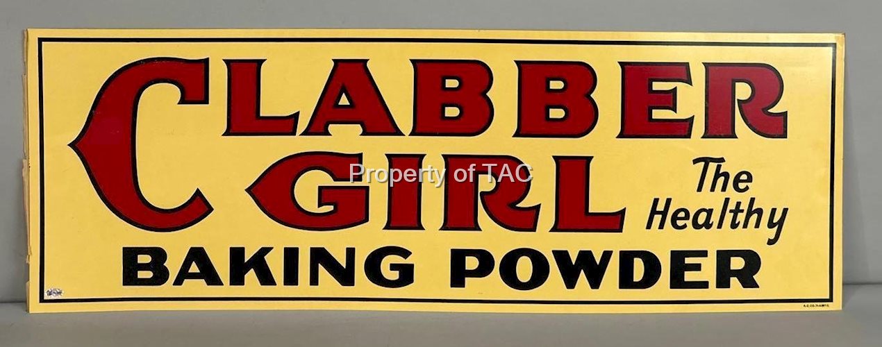 NOS Clabber Girl Double-Sided Tacker Sign