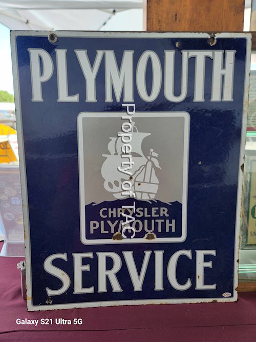 Plymouth Service w/Ship Logo Porcelain Sign