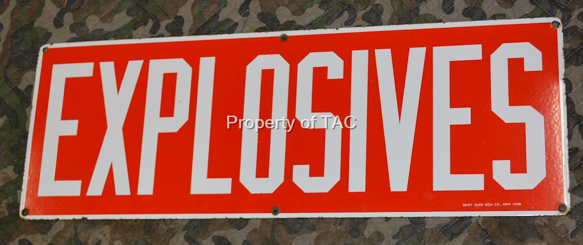 Explosives Porcelain Sign