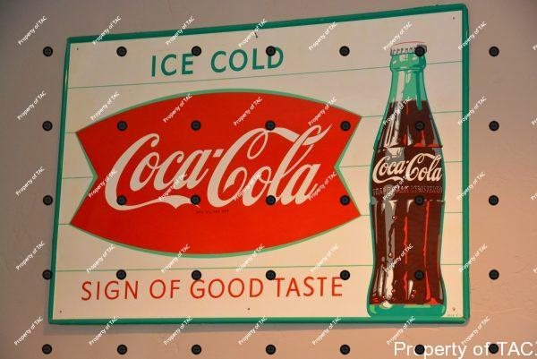 Ice Cold Coca-Cola Sign of good taste" w/logos sign"