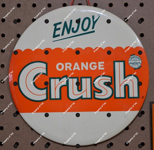 Enjoy Orange Crush Celluloid Button Sign