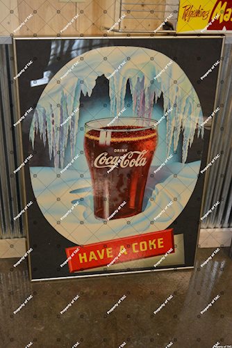 Drink Coca-Cola Have A Cola" w/glass sign"