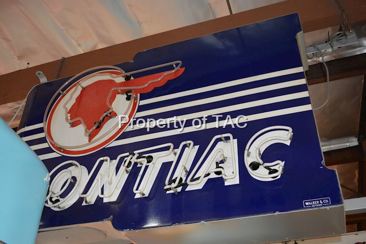 Pontiac w/Full Feather Logo Porcelain Neon Sign