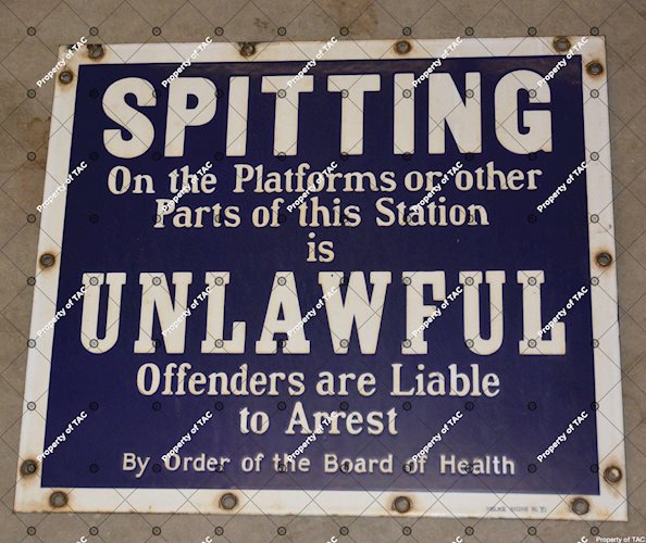 Spitting on Platform is Unlawful Sign
