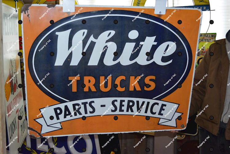 White Trucks Parts & Service Porcelain Sign