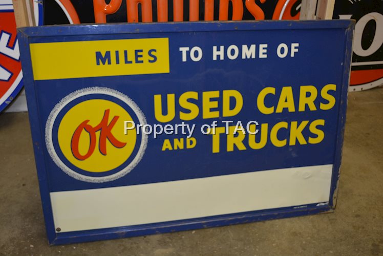 (Chevrolet) Miles to Home of Ok Used Cars and Truck Metal Sign