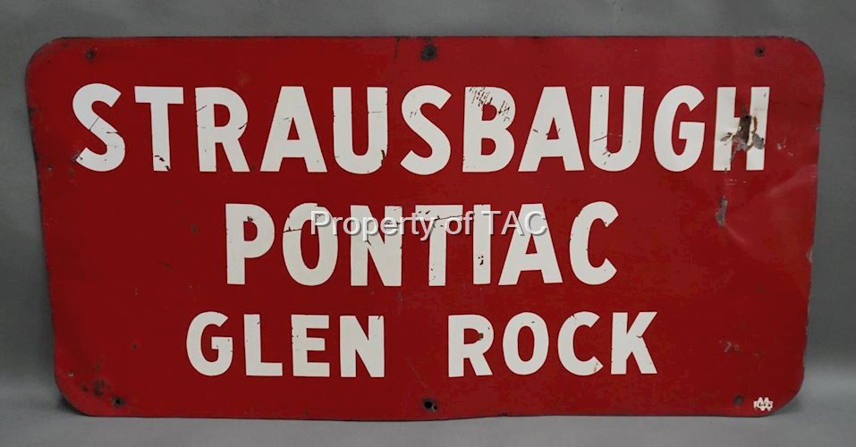 Strausbaugh Pontiac Glen Rock Metal Sign
