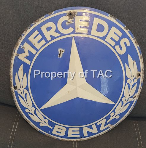Mercedez Benz Convex Porcelain Sign
