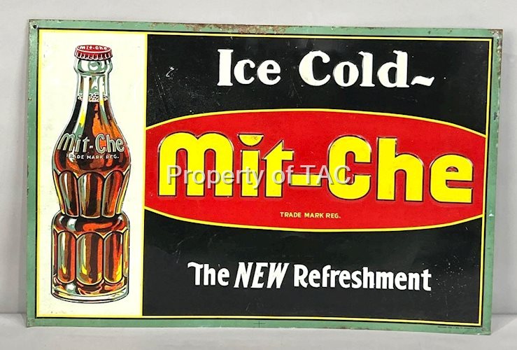 Mit-Che Soda Pop Embossed Tin Sign W/ Bottle Graphic