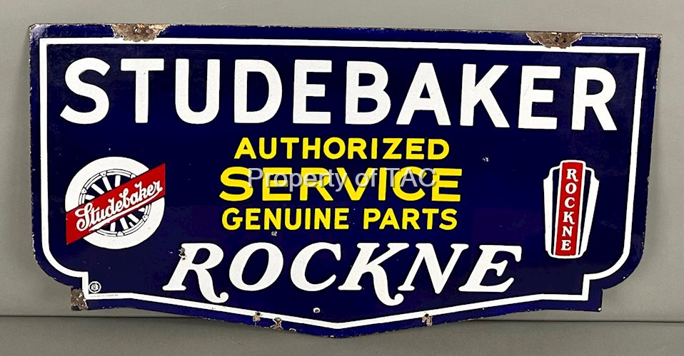Studebaker Rockne Authorized Service Genuine Parts w/Logos Porcelain Sign
