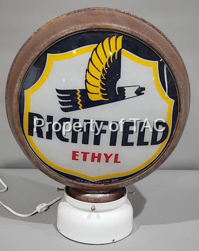 Richfield Ethyl w/Art Deco Eagle 15" Globe Lens