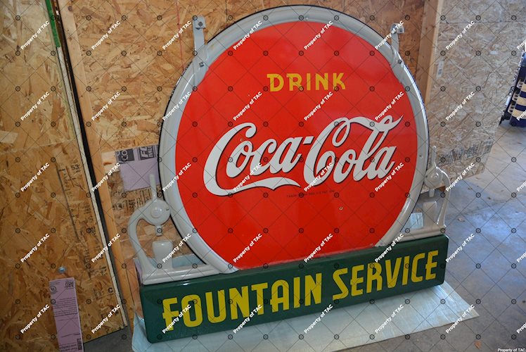 Drink Coca-Cola Fountain Service w/spigots sign
