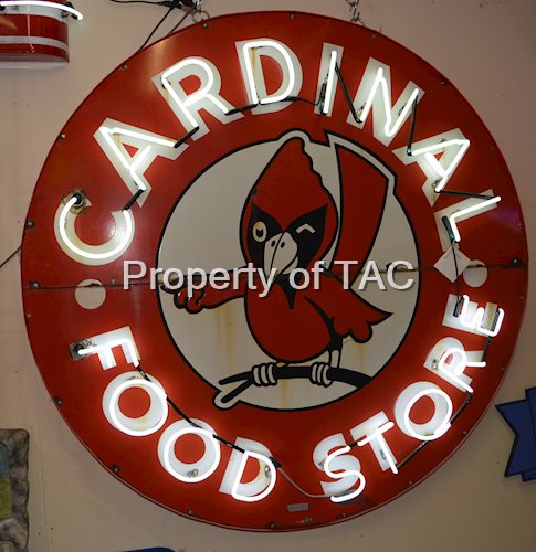 Cardinal Food Store Porcelain Neon Sign
