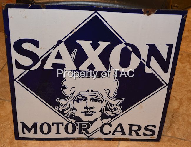 Saxon Motor Cars w/Logo Porcelain Sign