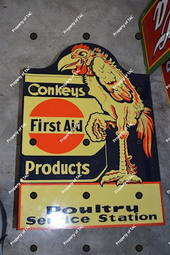 Conkeys First Aid Products Poultry Service Station Metal Sign