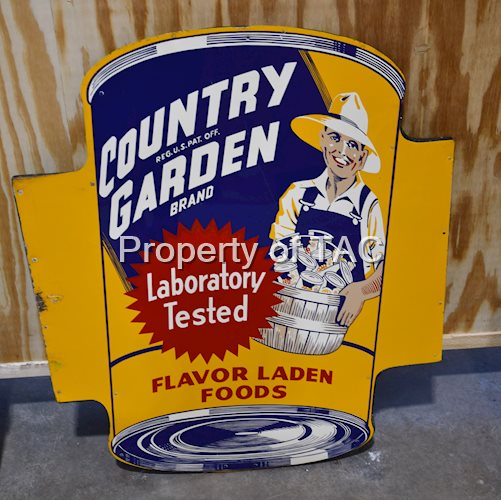 Country Garden Brand Flavor Laden Foods Metal Sign