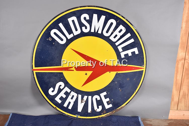 Rare Oldsmobile Service w/Rocket  Porcelain Dealership Sign