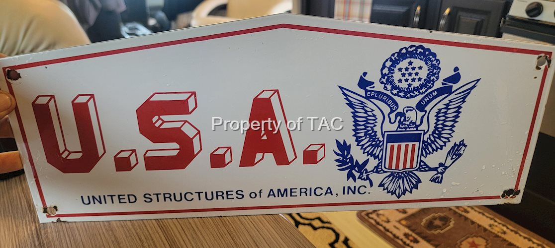 U.S.A. United Structures of America w/Logo Porcelain Sign