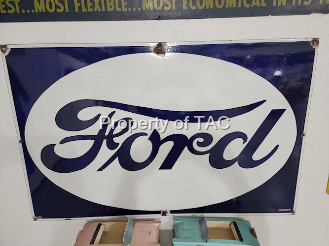 Ford Reverse Colors Porcelain Sign