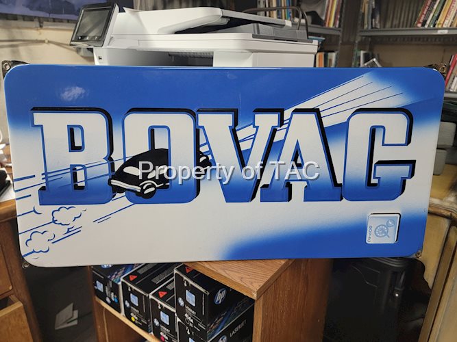 Bovac w/Car (auto parts) Porcelain Sign
