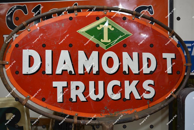 Diamond T Trucks w/logo Metal Identification Sign (red)