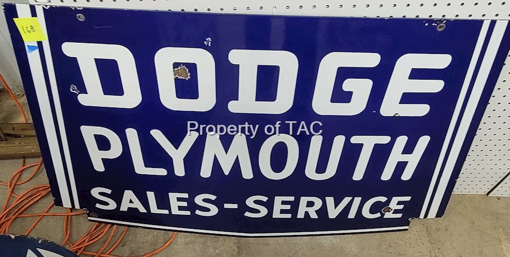 Dodge Plymouth Sales & Service Porcelain Sign