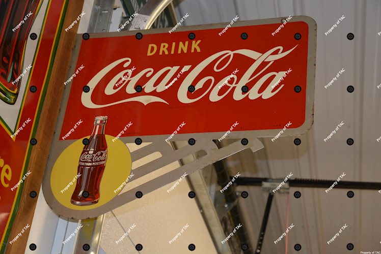 Drink Coca-Cola w/bottle metal sign