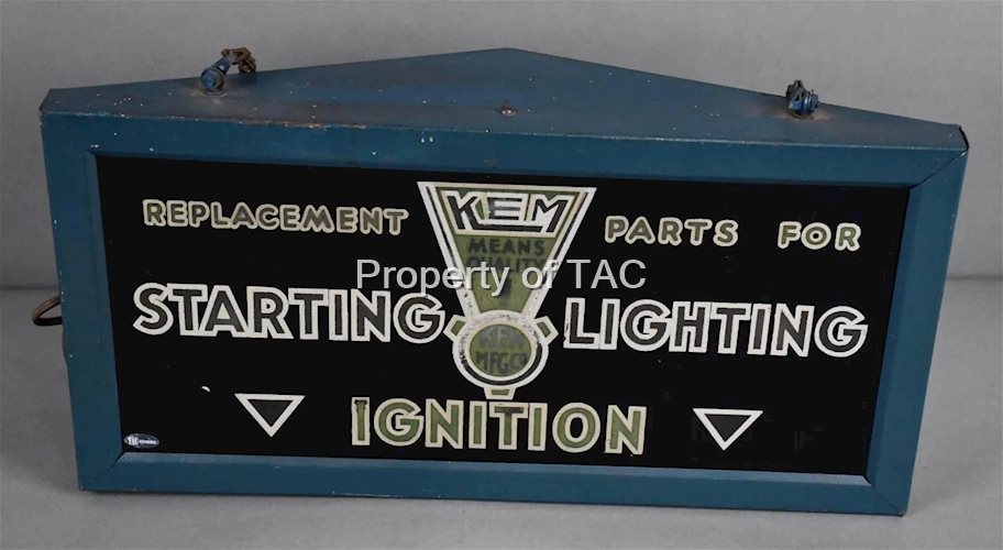 KEM Starting Lighting Ignition Reverse Painted Lighted Sign