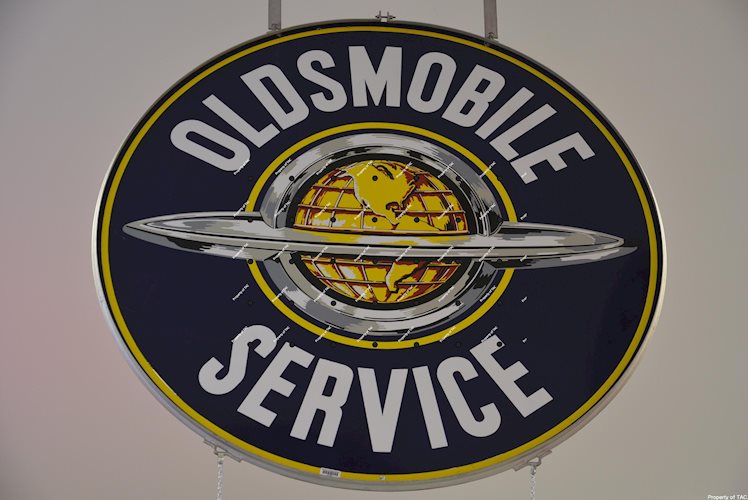Oldsmobile Service w/Saturn logo sign