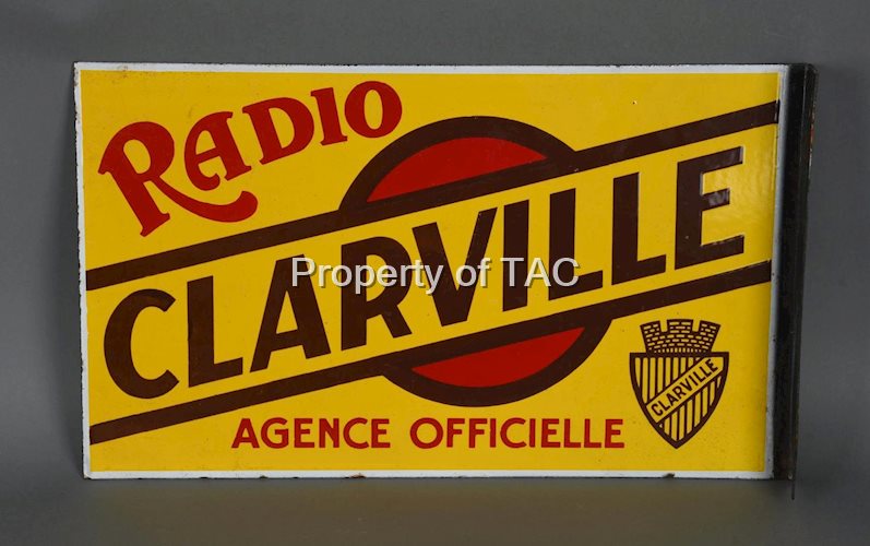 Clarville Radio w/Logo Porcelain Flange Sign (TAC)